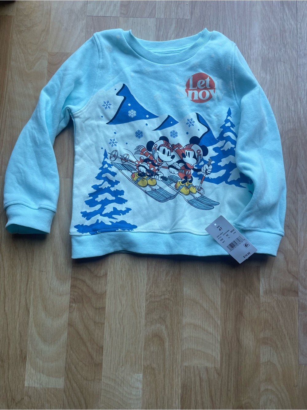 4t Kids Light Blue Mickey & Minnie Ski Sweatshirt